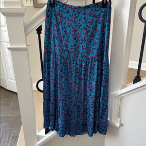 NWT Paige Floral Tired Midi Skirt Sz S